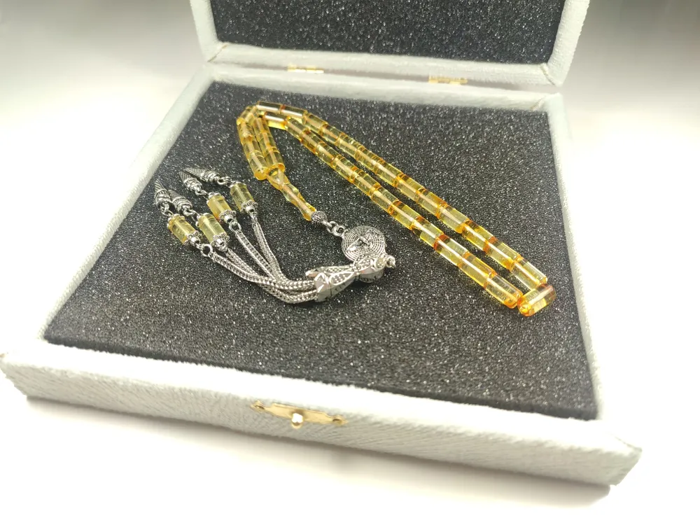 Gümüş Püsküllü Özel Kadi̇fe Kutulu 17 Gr  Li̇tvanya Kaya Damla küçük resim 3