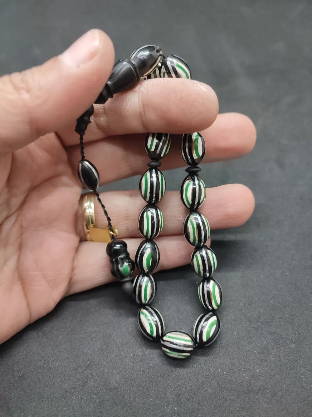 Hali̇l Hi̇lmi̇ Usta Eseri̇ Malahi̇t İşlemeli̇ Düşük Ayar Gümüş Yarmalı Maskot Kuka küçük resim 5