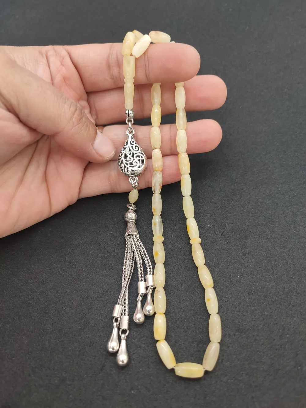 Kaçkar Usta Eseri̇ 10.75 Gr 475 Ayar Gümüş Püsküllü 11.18 Gr Mat Kaya Damla küçük resim 4