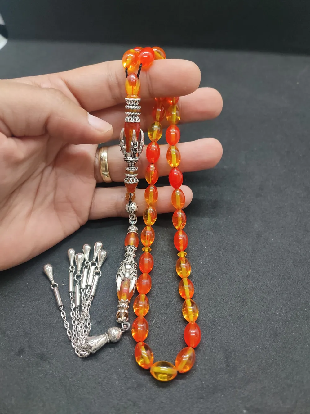 Zeyn Usta Eseri̇ Gümüş Nakkaş İmame Pençe Model Sıkma Kehri̇bar küçük resim 4