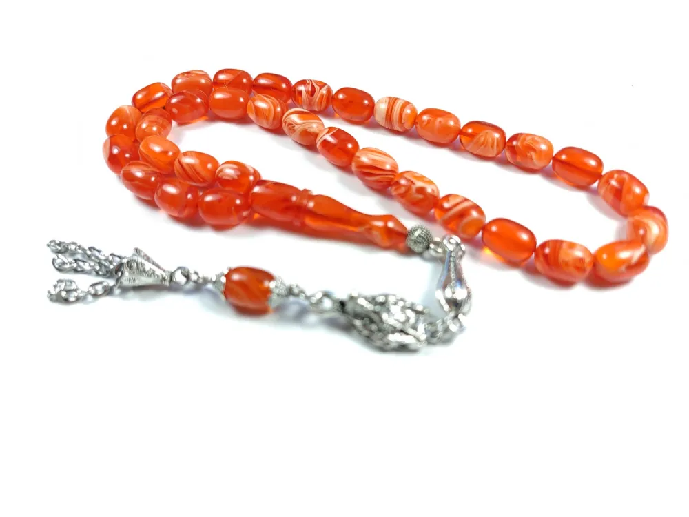 Mi̇neli̇ Alman Gümüş Püskül Kombi̇nli̇  Sıkma Kehri̇bar küçük resim 3