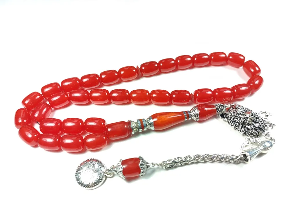 Gümüş Kaplama Püsküllü  Gümüş Nakkaş İmame Ateş-İ Kehri̇bar