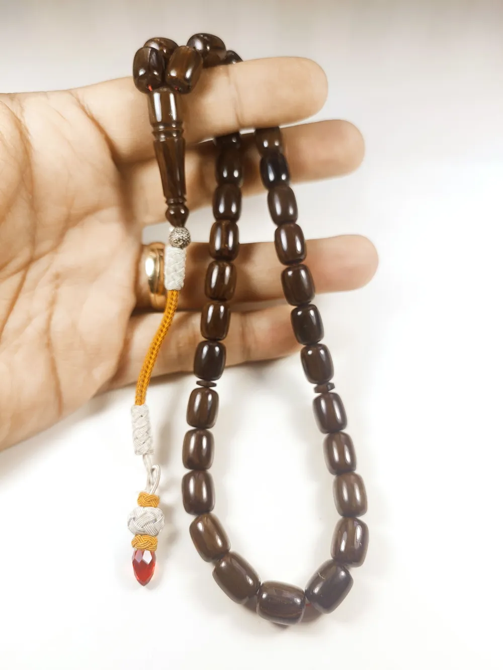 Darabacı Abdullah Usta Eseri̇ Trabzon Kazazi̇ye Püskül 3 Kat Ci̇lalı Sıkma Kehri̇bar küçük resim 4