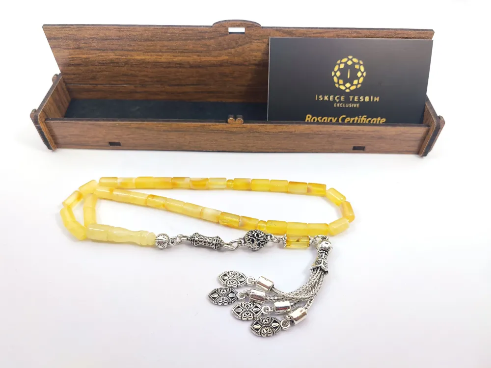 Gümüş Püsküllü İskeçeli̇ Cemi̇l Usta Eseri̇ 11.70 Gr. Li̇tfanya Kaya Damla Kehri̇bar küçük resim 3