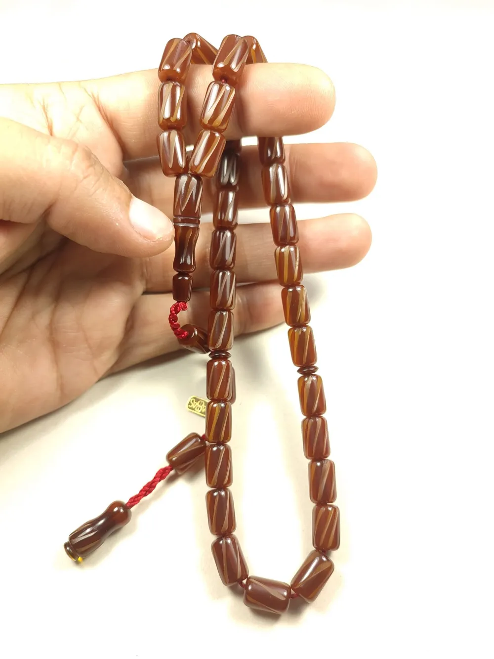 Muhammed Dabbas Usta İşi̇ İmzalı Kalem Oyma Sıkma Kehri̇bar küçük resim 4