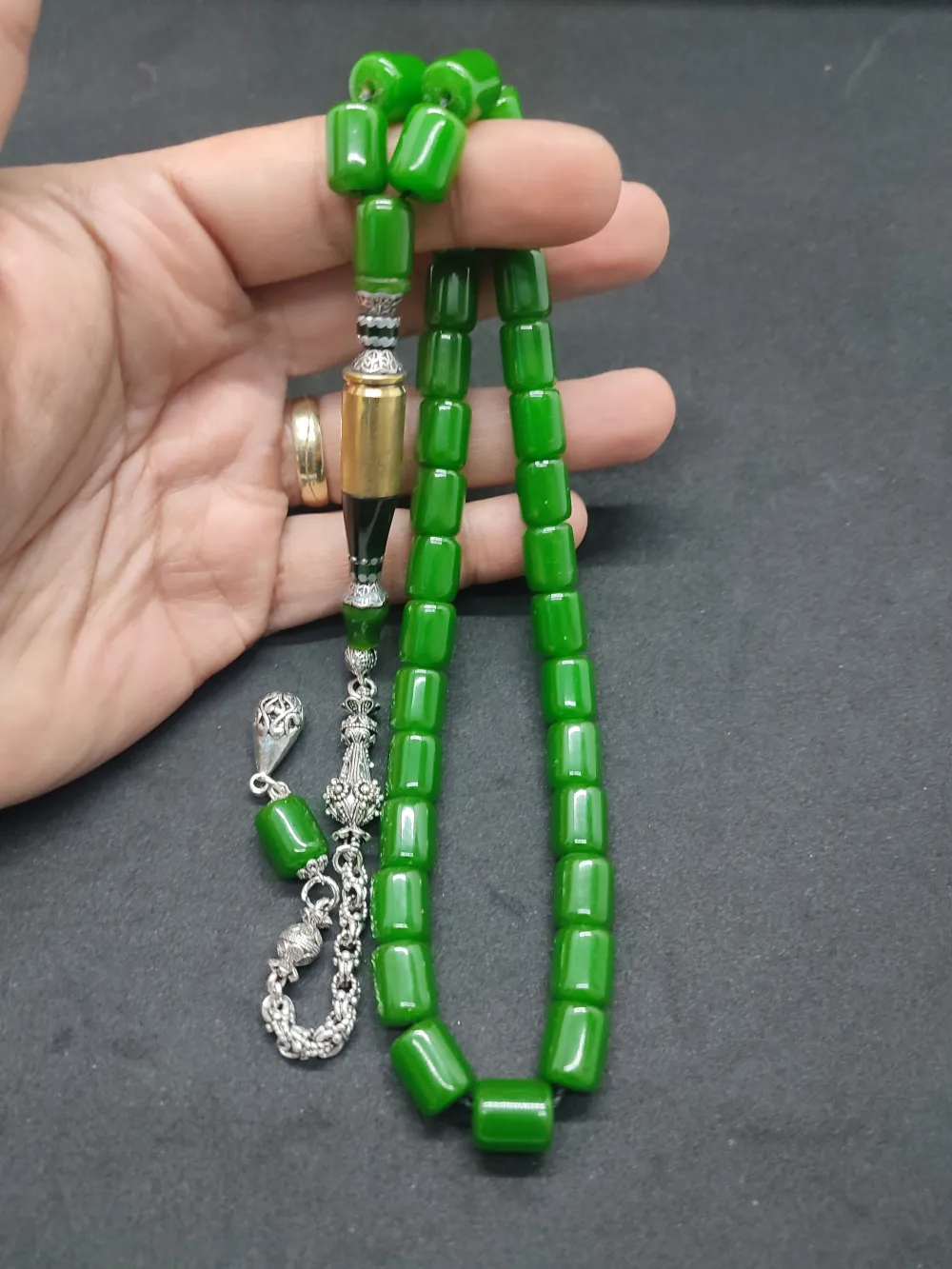 İmame Mermi̇ Kovanı Ve 925 Ayar Gümüş Nakkaş Kombi̇nli̇ Bakali̇t küçük resim 5