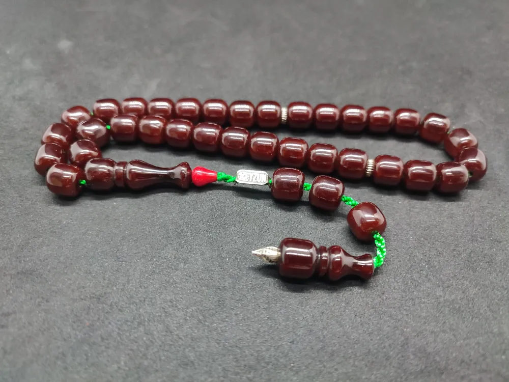 Zeyzun Usta Eseri̇ Di̇k Damar (İmza Çi̇vi̇ Ara Pulları Gümüş) Sıkma Kehri̇bar küçük resim 2