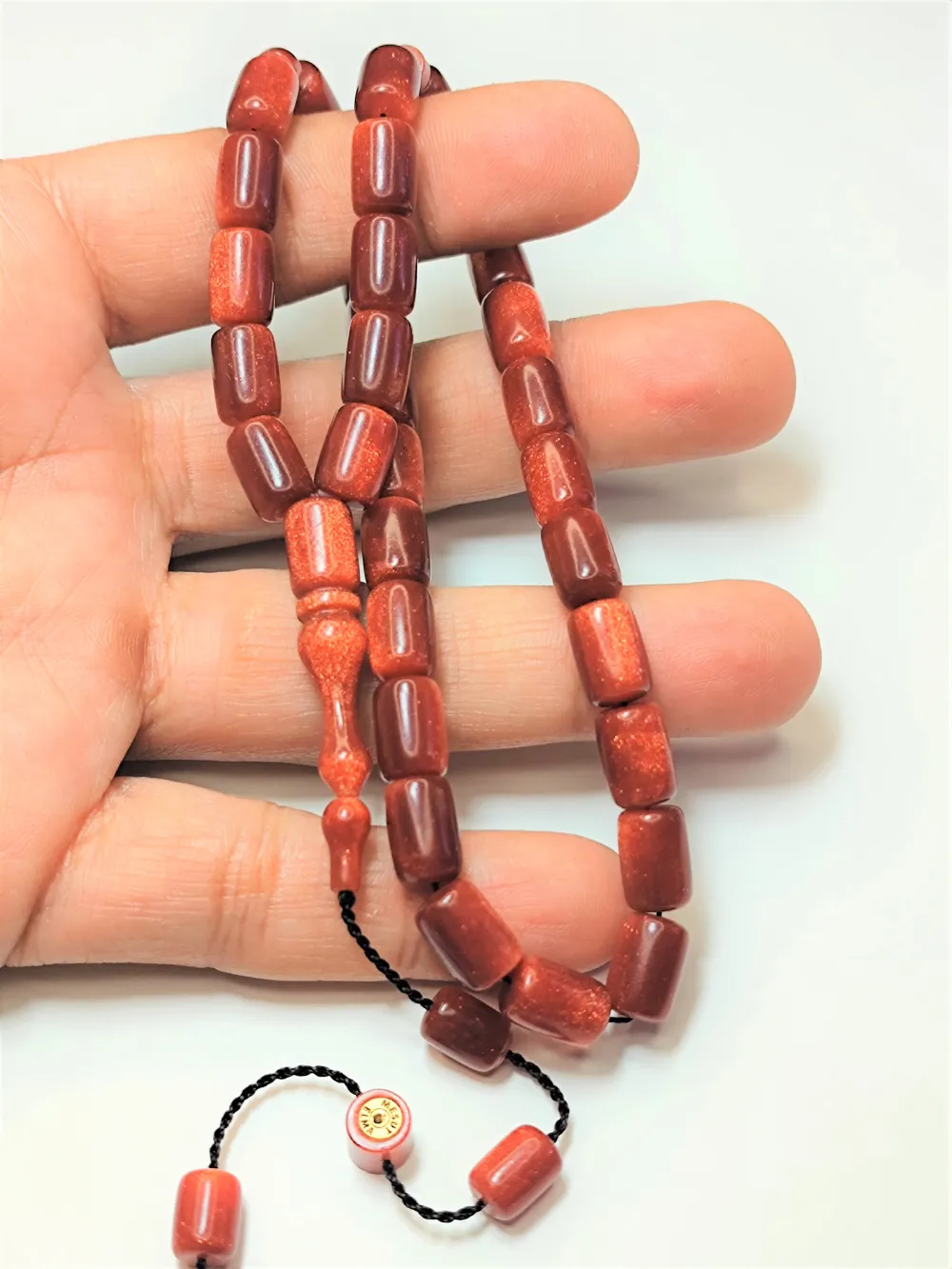 Mesut Elma Usta İşi̇ İmzalı Mühürlü Orji̇nal Si̇mli̇ Sıkma Kehri̇bar küçük resim 2