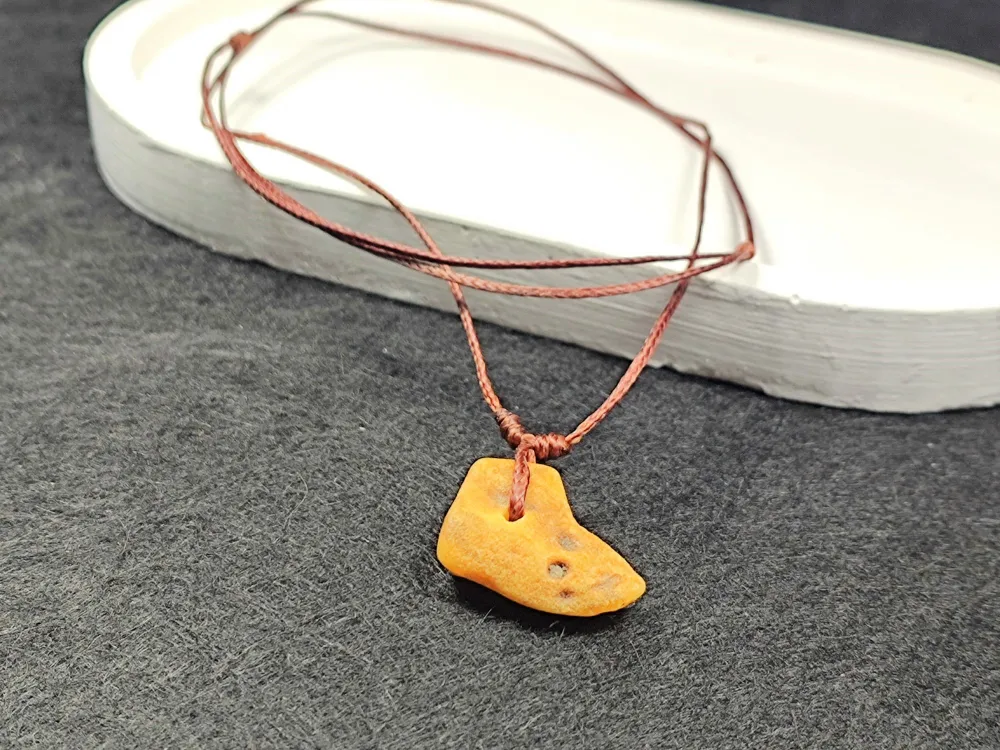 Doğal Ürün Sevenlere Stant Kombi̇nli̇ Damla Kaya Kehri̇bar Kolye küçük resim 4