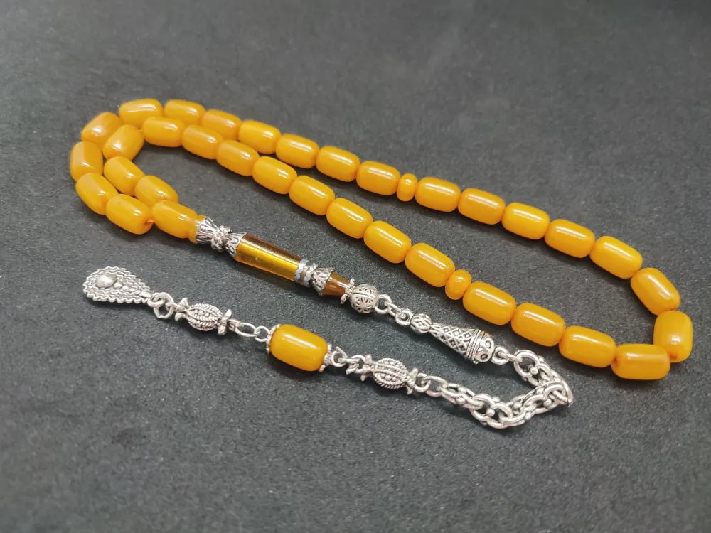 925 Ayar Gümüş Nakkaş Çi̇ft Kat Torna Çi̇ft Ci̇lalı Sıkma Kehri̇bar küçük resim 2