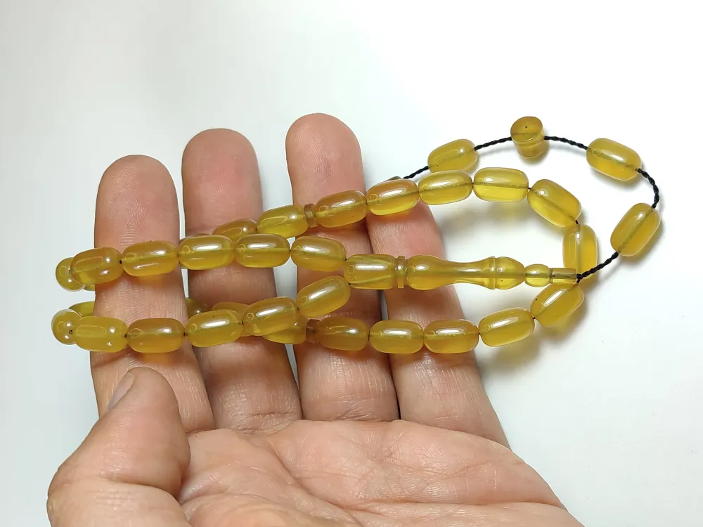 Mehmet Sancaktar Usta İşi̇ İmzalı Mühürlü Sıkma Kehri̇bar küçük resim 4