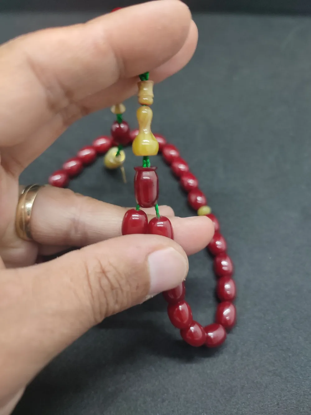 İsa Balkaya Usta Eseri̇ Çi̇ft Parça İmame Havşalı  Eski̇ Usul Sıkma Kehri̇bar küçük resim 4