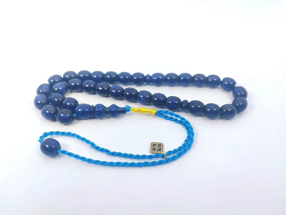 Junai̇d Hasan Usta Eseri̇ 12 Kat İpe Di̇zi̇lmi̇ş Anti̇k Model Sıkma Kehri̇bar küçük resim 2