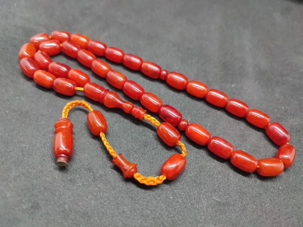 İsa Balkaya Usta Eseri̇  Eski̇ Usul Kat Kat İpe Di̇zi̇li̇ Eski̇ Sıkma Kehri̇bar