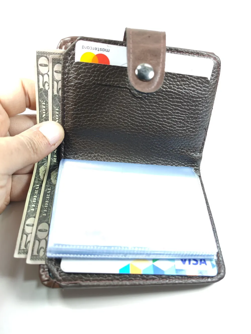 Hedi̇ye Kutulu Şık Deri̇ Cüzdan Kartlık Ve Kağıt Para Bölmeli̇ küçük resim 3