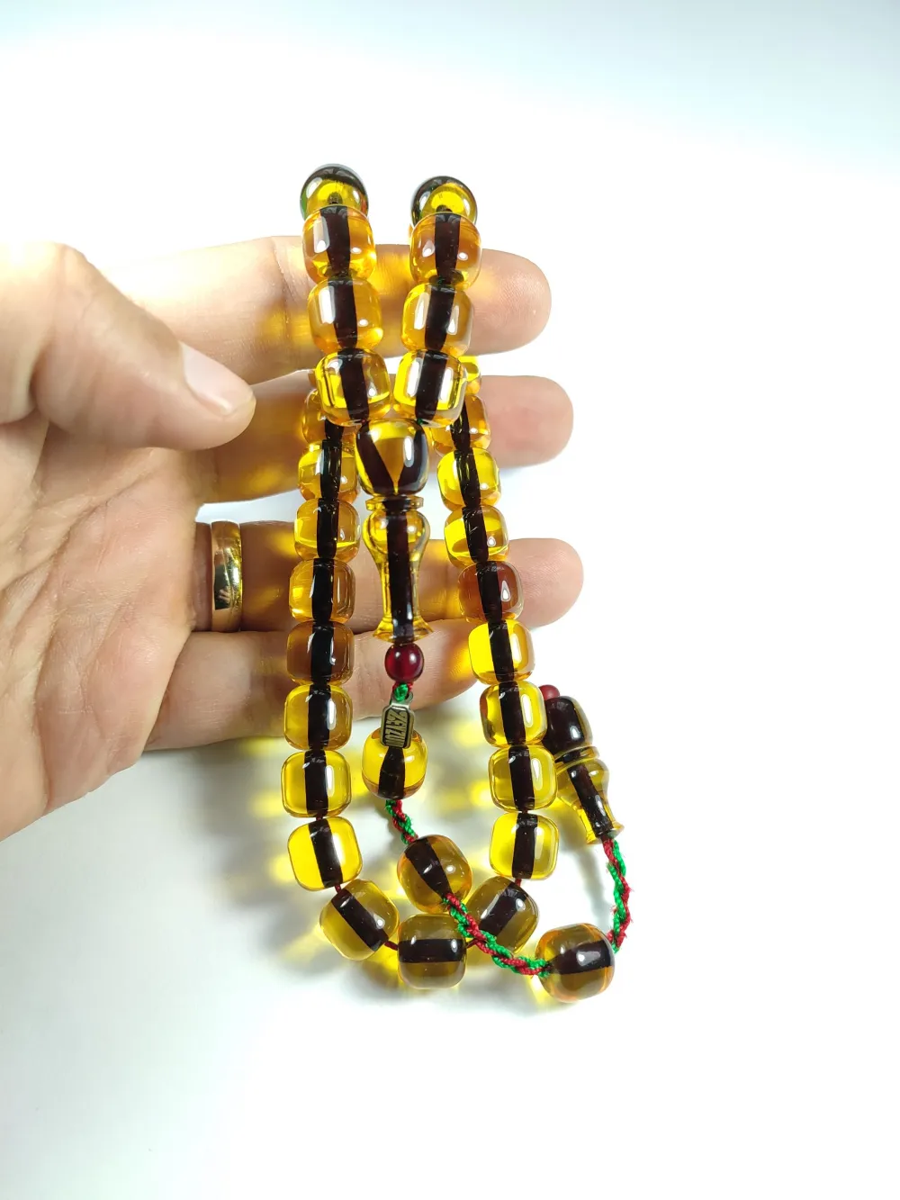 Mahmud Zeyzun Usta İşi̇ İmzalı Mühürlü (İmzası Gümüştür) Sıkma Kehri̇bar Kopyası küçük resim 5