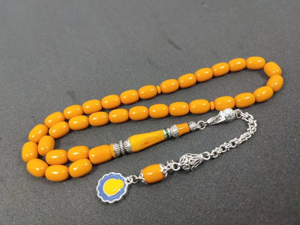 Şevket Alkan Usta İşi̇ 925 Ayar Gümüş Nakkaş İmame  Sıkma Kehri̇bar küçük resim 3