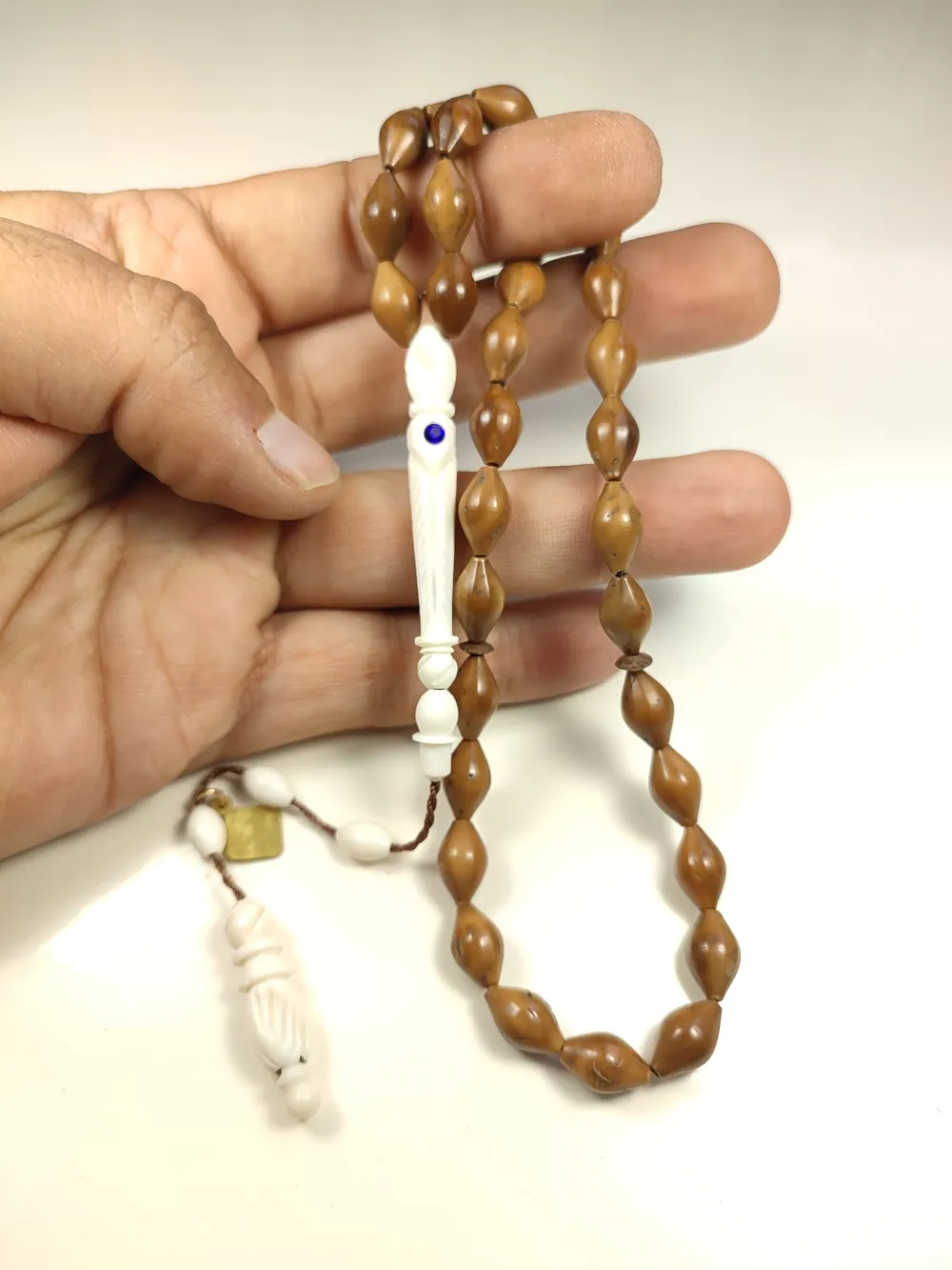 İskeçeli̇ Cemi̇l Usta İmzalı Swarovski̇ Taşlı Deve Kemi̇ği̇ Kombi̇nli̇ Ham Kuka küçük resim 5