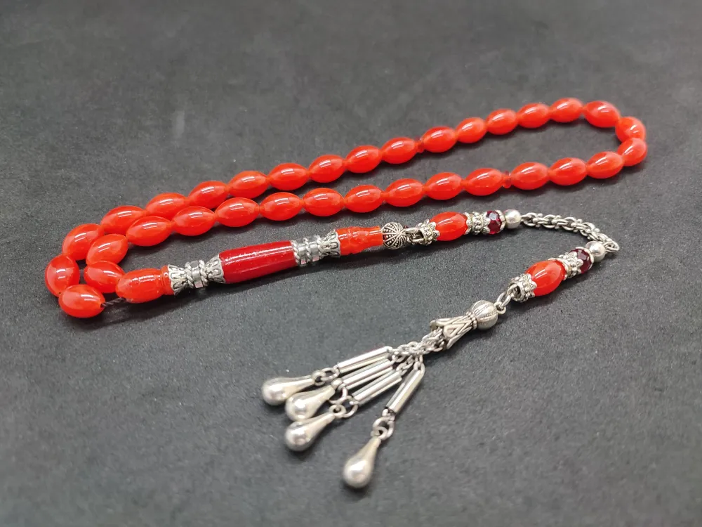 Şevket Alkan Usta Eseri̇ Gümüş Nakkaş İşlemeli̇ Yemen Zar  Kehri̇bar küçük resim 3