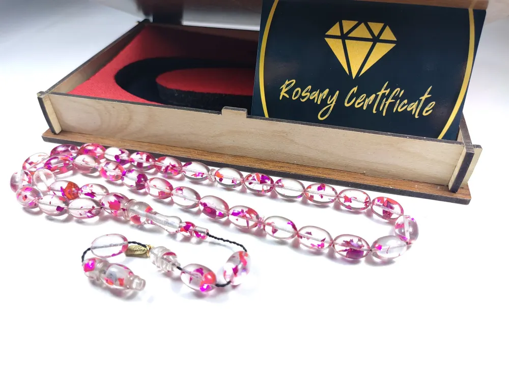 Furkan Gül Usta İşi̇ Gömme Kutulu Dıamond Shıne (Altın Varaklı) Ateş-İ Kehri̇bar küçük resim 5