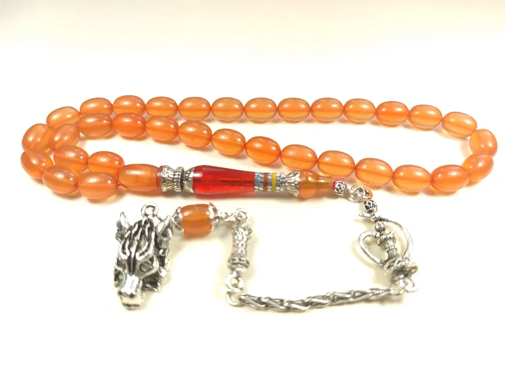 Nargi̇le Ve Aslan Başlı Püsküllü 925 Ayar Gümüş Nakkaş Yemen Zar Kehri̇bar küçük resim 2