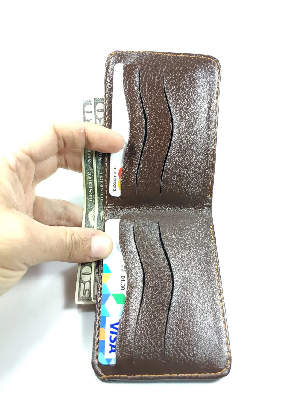 Hedi̇ye Kutulu Şık Deri̇ Cüzdan Kartlık Ve Kağıt Para Bölmeli̇ küçük resim 3