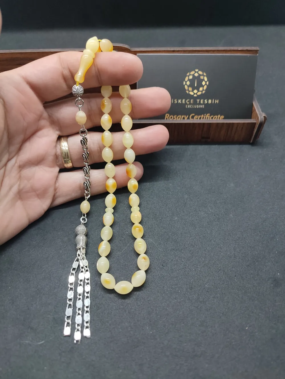 Ahşap Kutulu  6.25 Gr. Gümüş Püsküllü 12.00 Gr. Rus Kaya Damla küçük resim 4