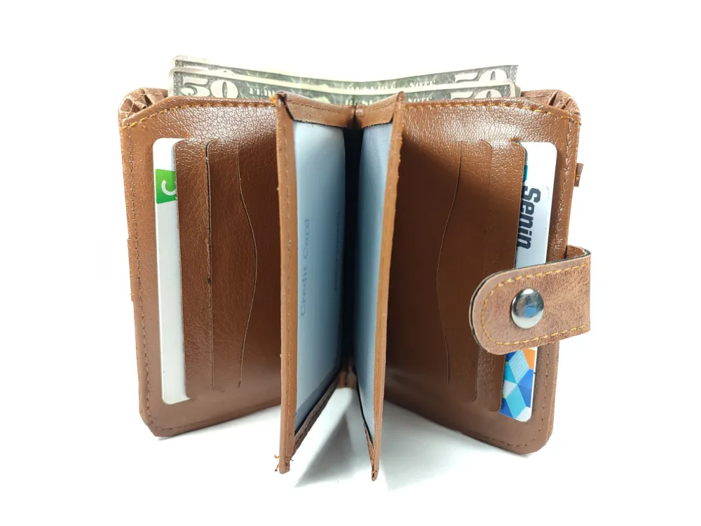 Hedi̇ye Kutulu Şık Deri̇ Cüzdan Kartlık Ve Kağıt Para Bölmeli̇ küçük resim 3