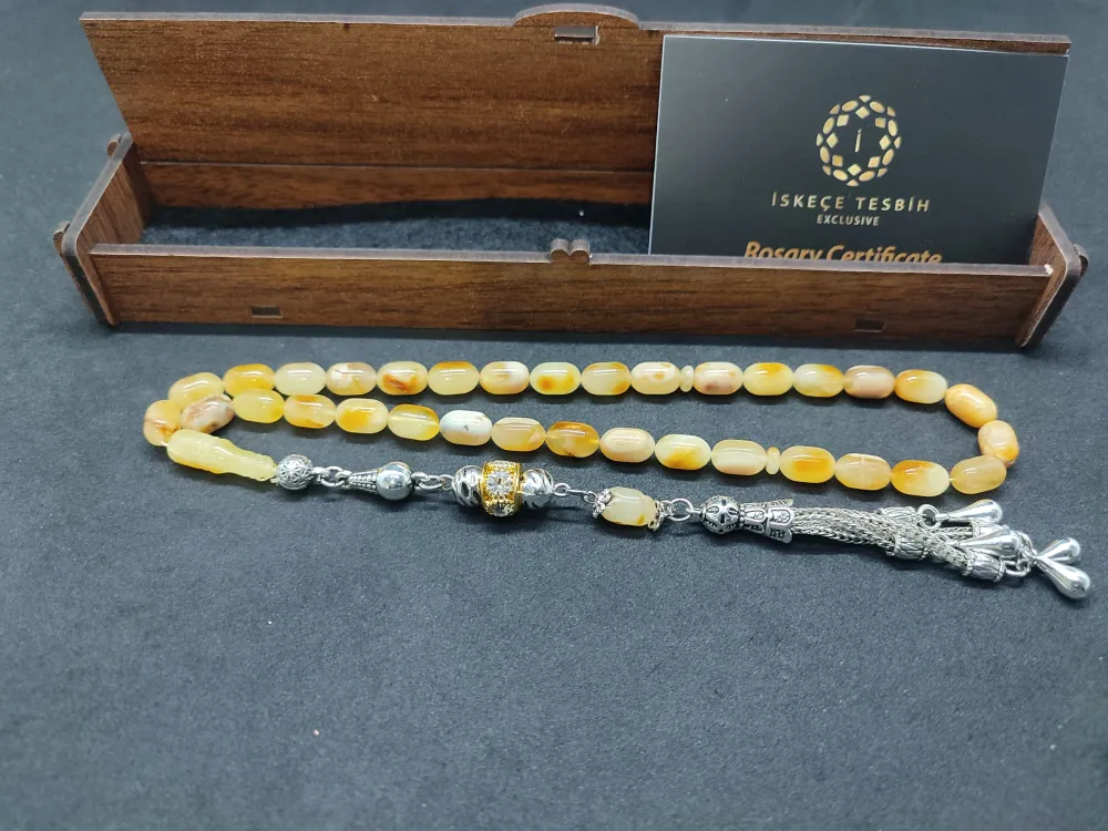 Ahşap Kutulu  6.75 Gr. Gümüş Püsküllü Toprak Fosi̇lli̇ 13.20 Gr. Rus Kaya Damla küçük resim 2