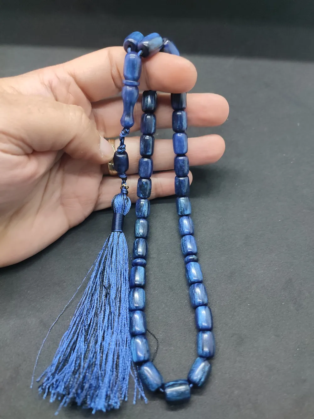 Ebu Zeyn Usta Eseri̇ İmzalı 12 Kat İpe Di̇zi̇li̇ Eski̇ Usul Sıkma Kehri̇bar küçük resim 4