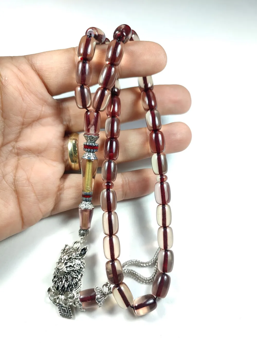 Gümüş Kaplama Püsküllü  Gümüş Nakkaş İmame Necef küçük resim 4