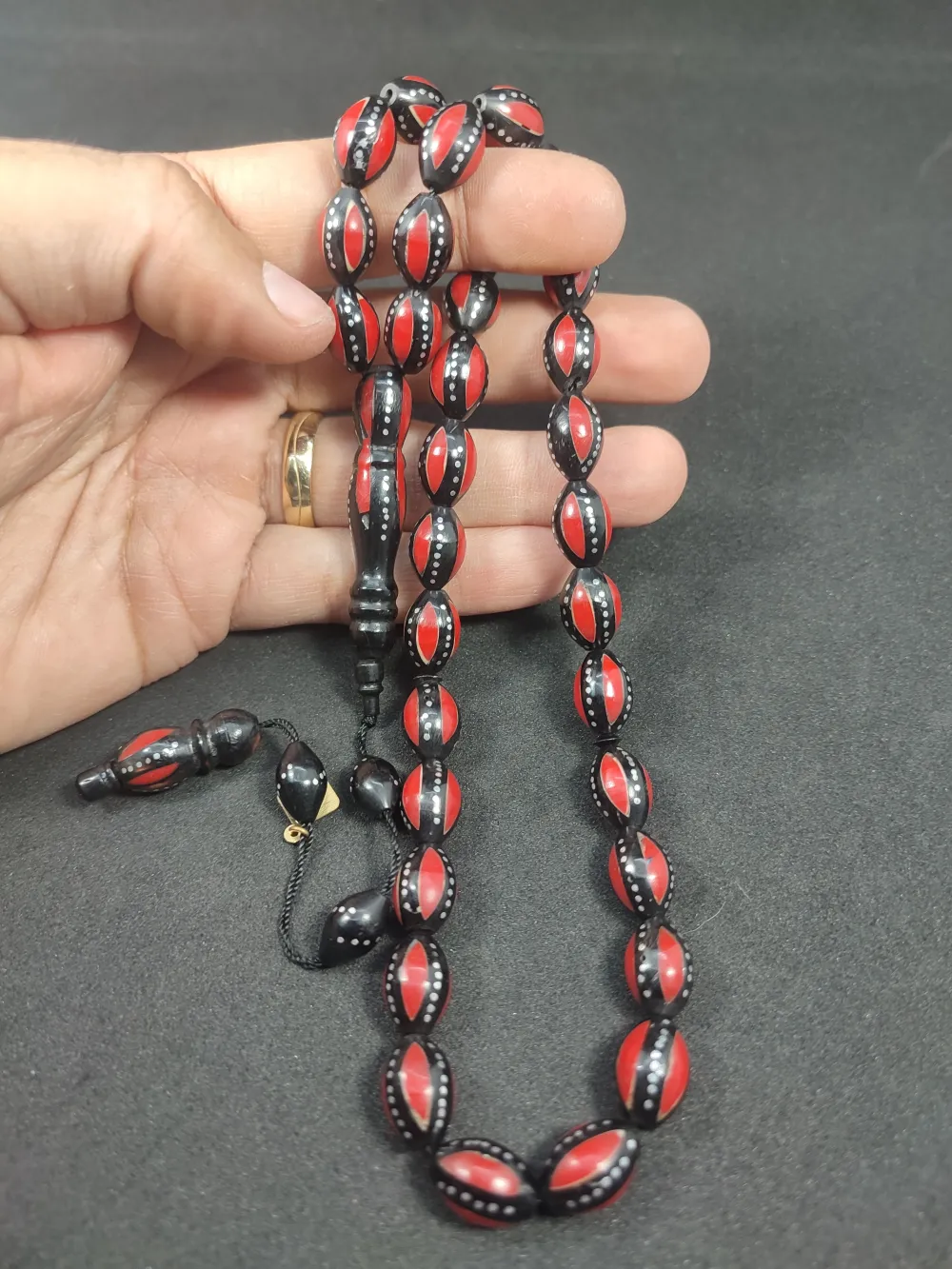 Hakan Kaya Usta Eseri̇ 4'Lü Gümüş Yarma Gümüş Çakımlı Mi̇neli̇ İnci̇ Si̇yahı Kuka küçük resim 4