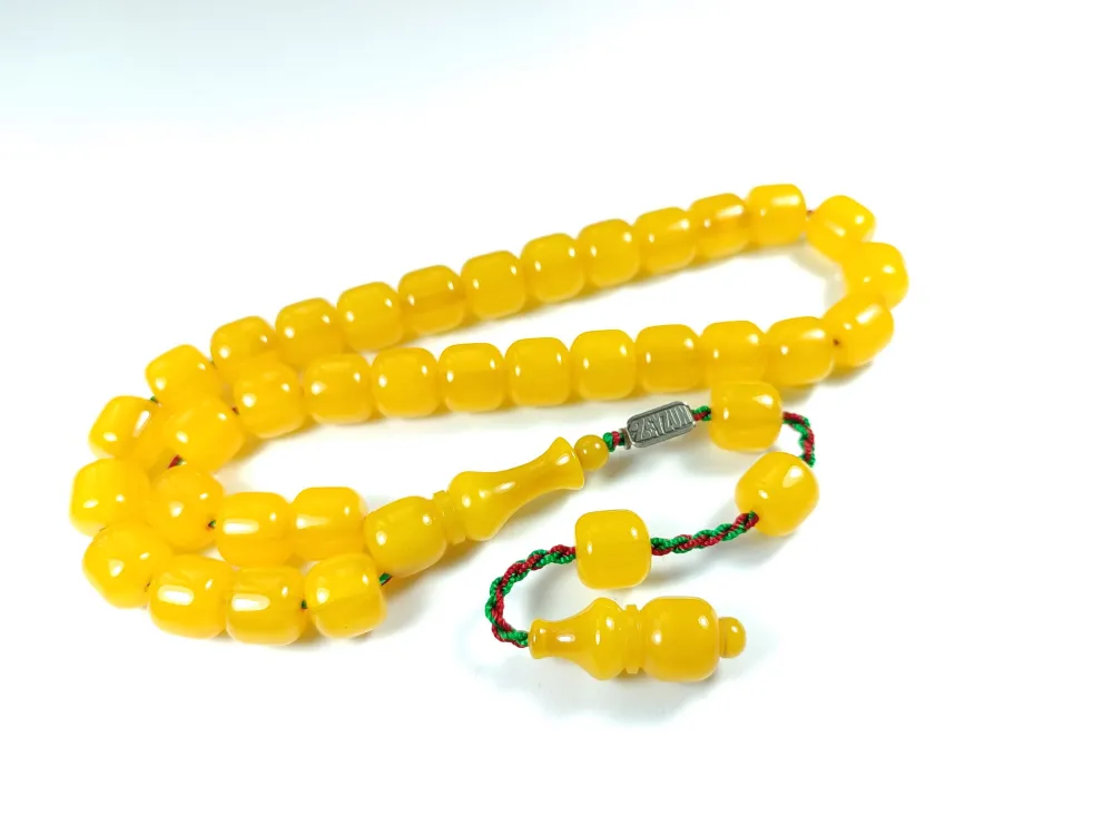 Mahmud Zeyzun Usta İşi̇ İmzalı Mühürlü (İmzası Gümüştür) Sıkma Kehri̇bar küçük resim 2