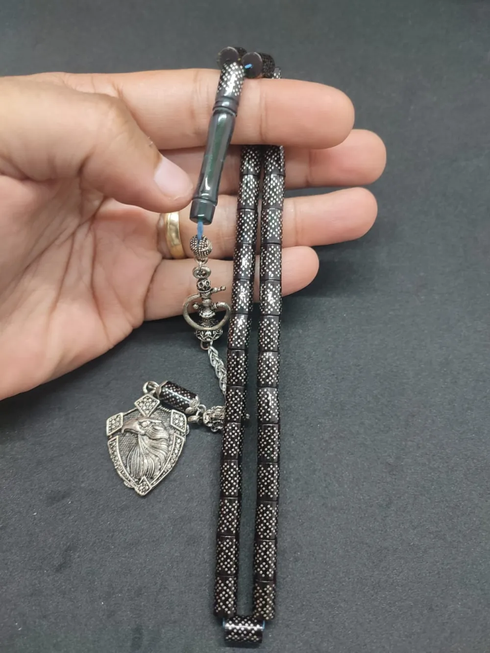 Emrah Baran Usta İşi̇ 925 Ayar Gümüş Çakımlı (10.000 Çakım) Ateş-İ Kehri̇bar küçük resim 5