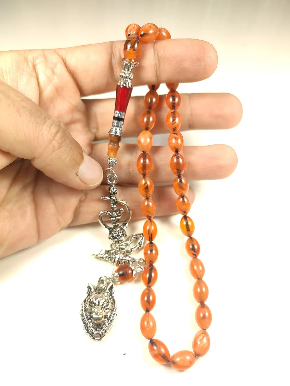 925 Ayar Gümüş Nakkaş İp Yolu Eski̇tme Multi̇ Color Sıkma Kehri̇bar küçük resim 5