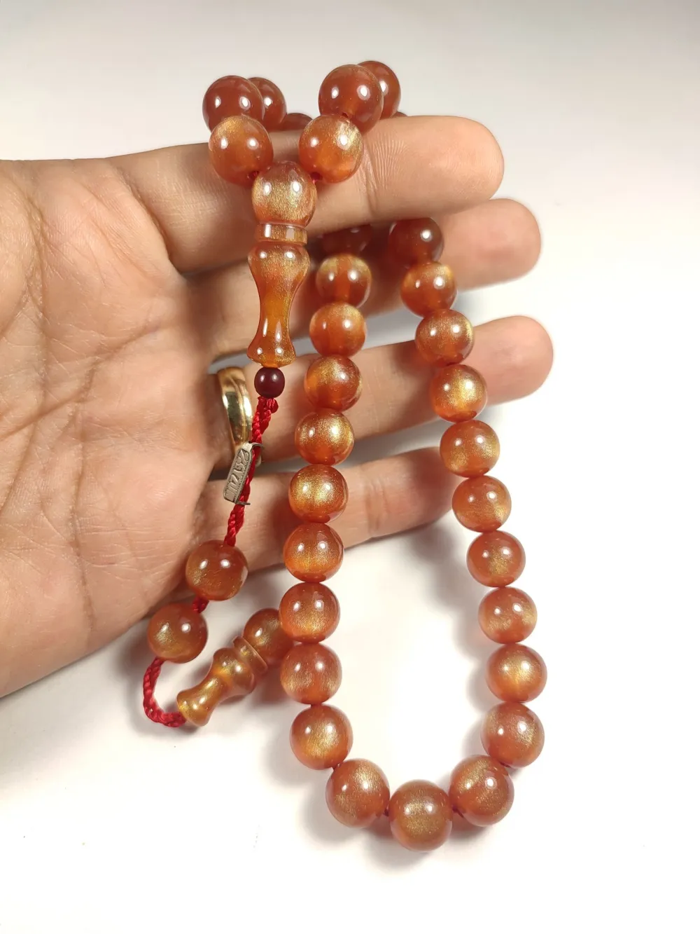 Mahmud Zeyzun Usta İşi̇ İmzalı (İmzası Gümüştür) Multi̇ Color Sıkma Kehri̇bar küçük resim 4