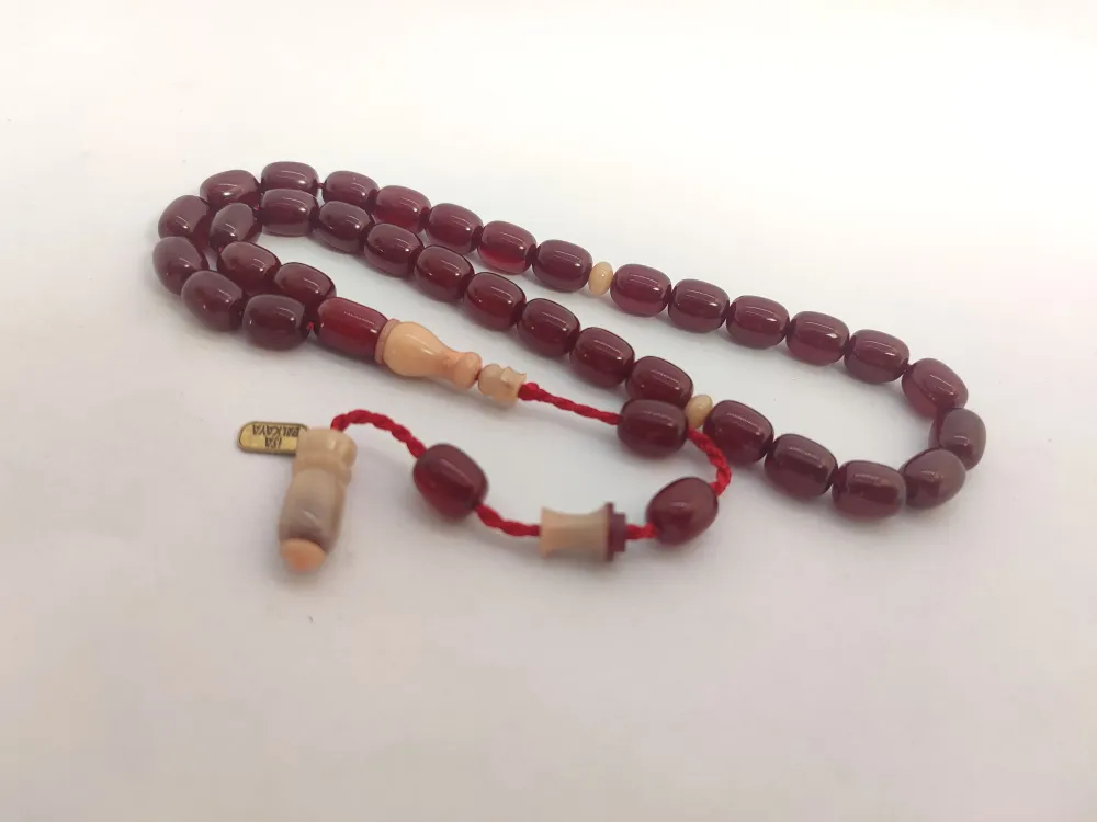 İsa Balkaya Usta Eseri̇ Çi̇ft Parça İmame Havşalı  Eski̇ Usul Sıkma Kehri̇bar küçük resim 2