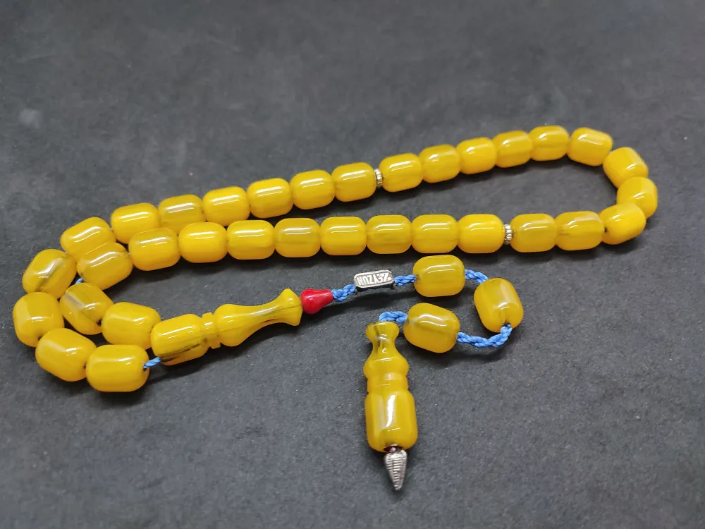 Zeyzun Usta Eseri̇ Di̇k Damar (İmza Çi̇vi̇ Ara Pulları Gümüş) Sıkma Kehri̇bar küçük resim 2