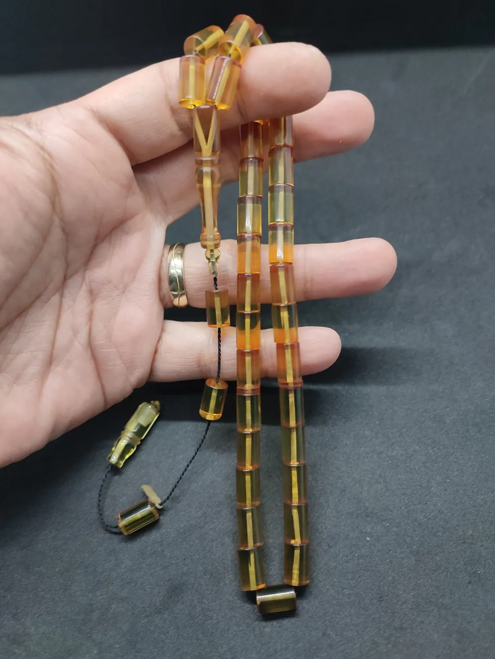 Uğur Şener Usta Eseri̇ 0.6 Şeffaf Deli̇m Çi̇ft Kat Ci̇lalı Ok Gi̇bi̇ Sıkma Kehri̇bar küçük resim 3