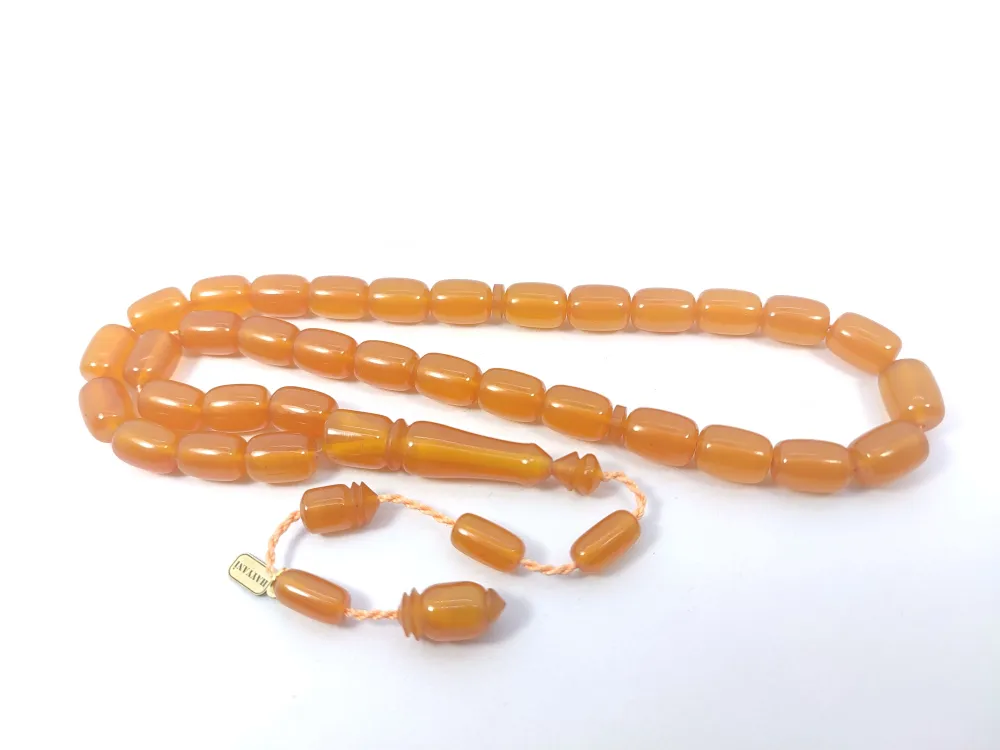 Hayyani̇ Usta İşi̇ İmzalı Rengi̇n Zi̇rvesi̇ Sıkma Kehri̇bar küçük resim 3