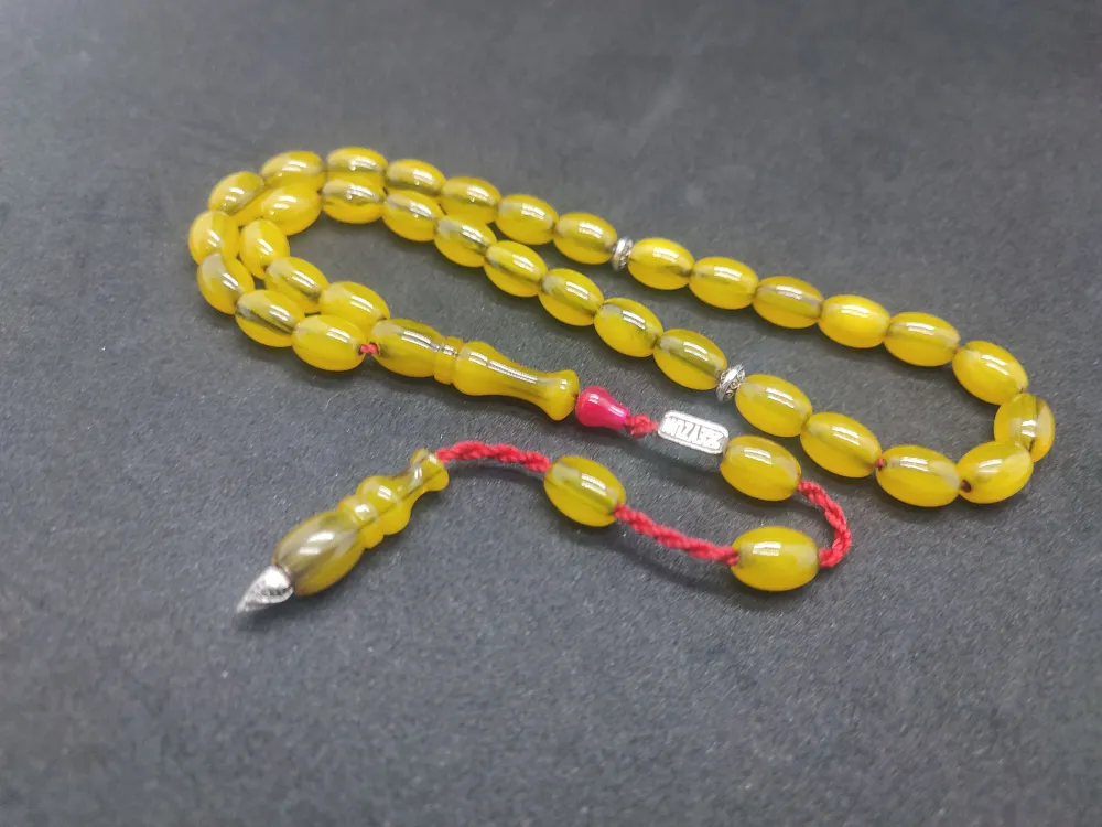 Zeyzun Usta Eseri̇ Di̇k Damar (İmza Çi̇vi̇ Ara Pulları Gümüş) Sıkma Kehri̇bar küçük resim 3