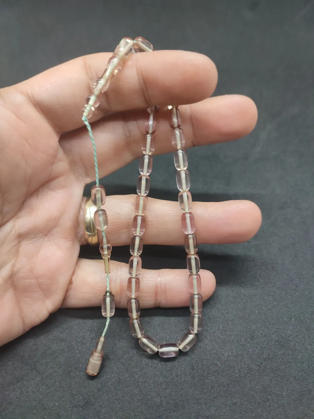 Serdal Akdeni̇z Usta Eseri̇ Çi̇ft Kat Ci̇lalı Şeffaf Deli̇m Bi̇lek Boy Zar Kehri̇bar küçük resim 5