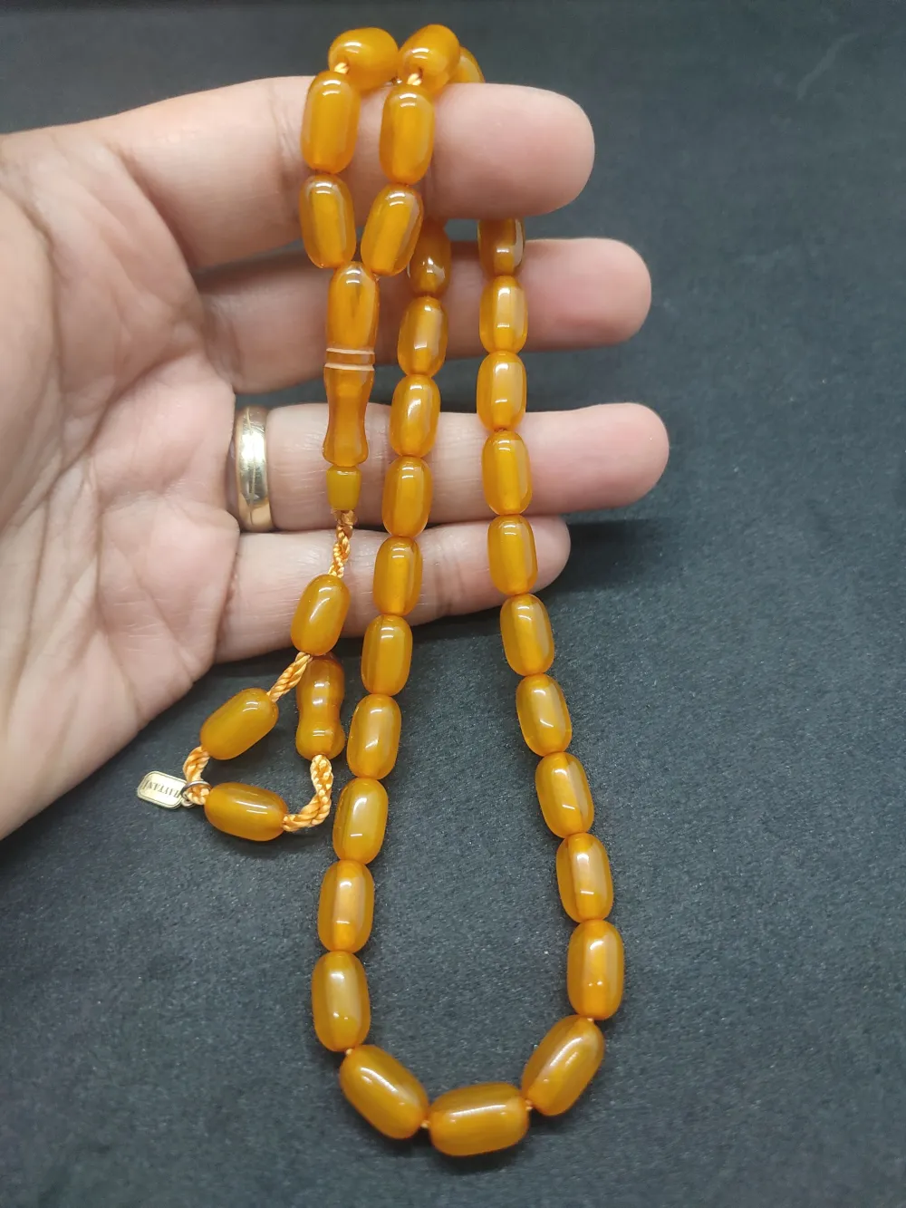 Hayyani̇ Usta Eseri̇ İmzalı El Boy Alman Faturan Sıkma Kehri̇bar küçük resim 4