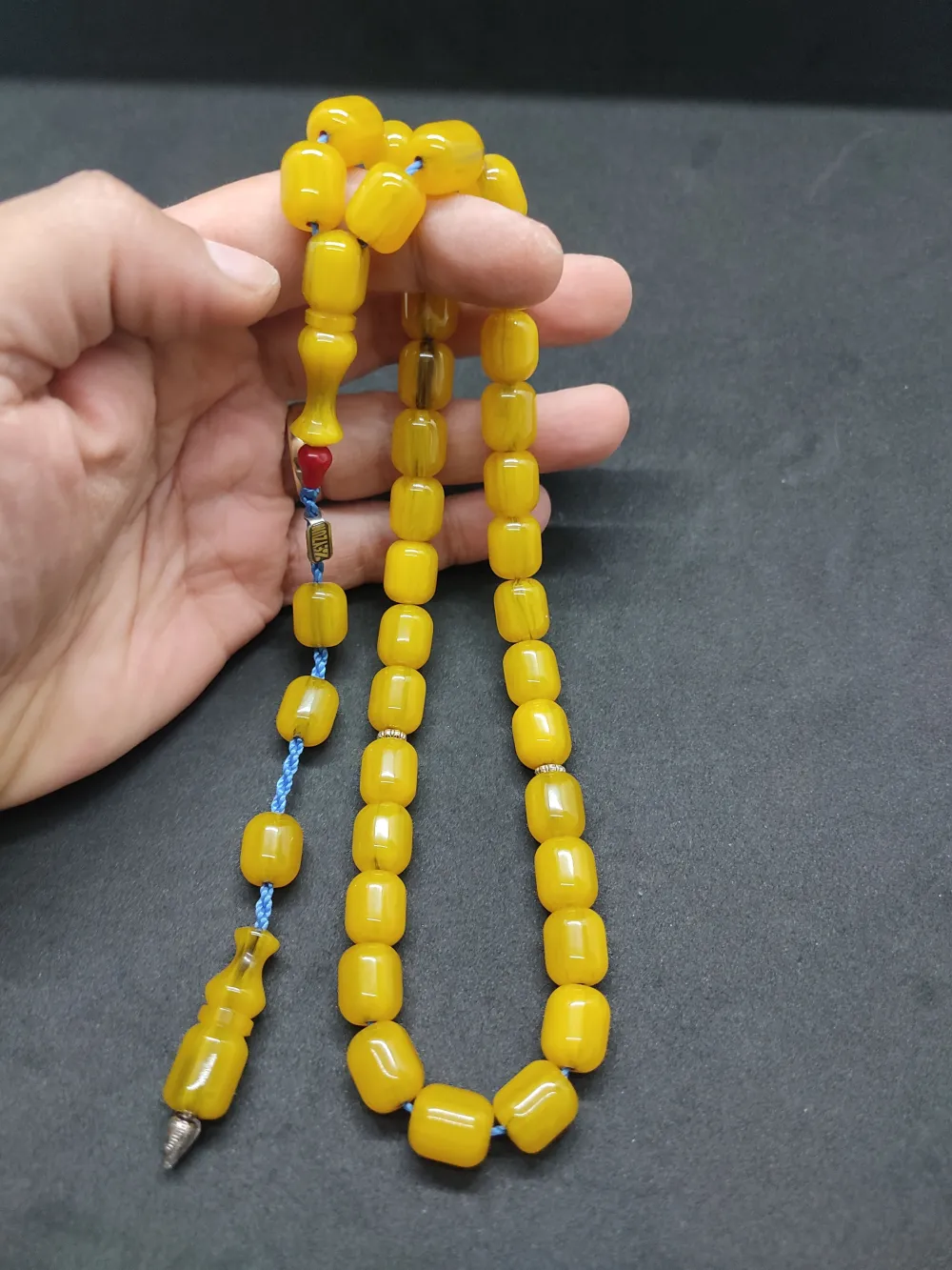 Zeyzun Usta Eseri̇ Di̇k Damar (İmza Çi̇vi̇ Ara Pulları Gümüş) Sıkma Kehri̇bar küçük resim 4