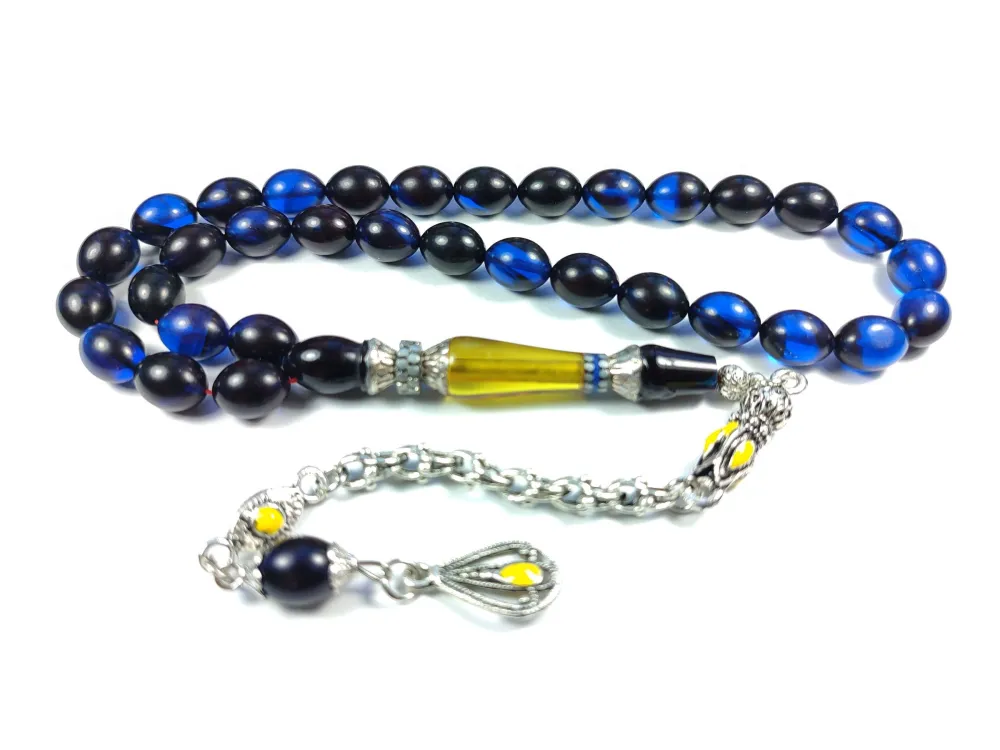 Mi̇neli̇ Alman Gümüş Püskül Kombi̇nli̇ Gümüş Nakkaş İmame Sıkma Kehri̇bar