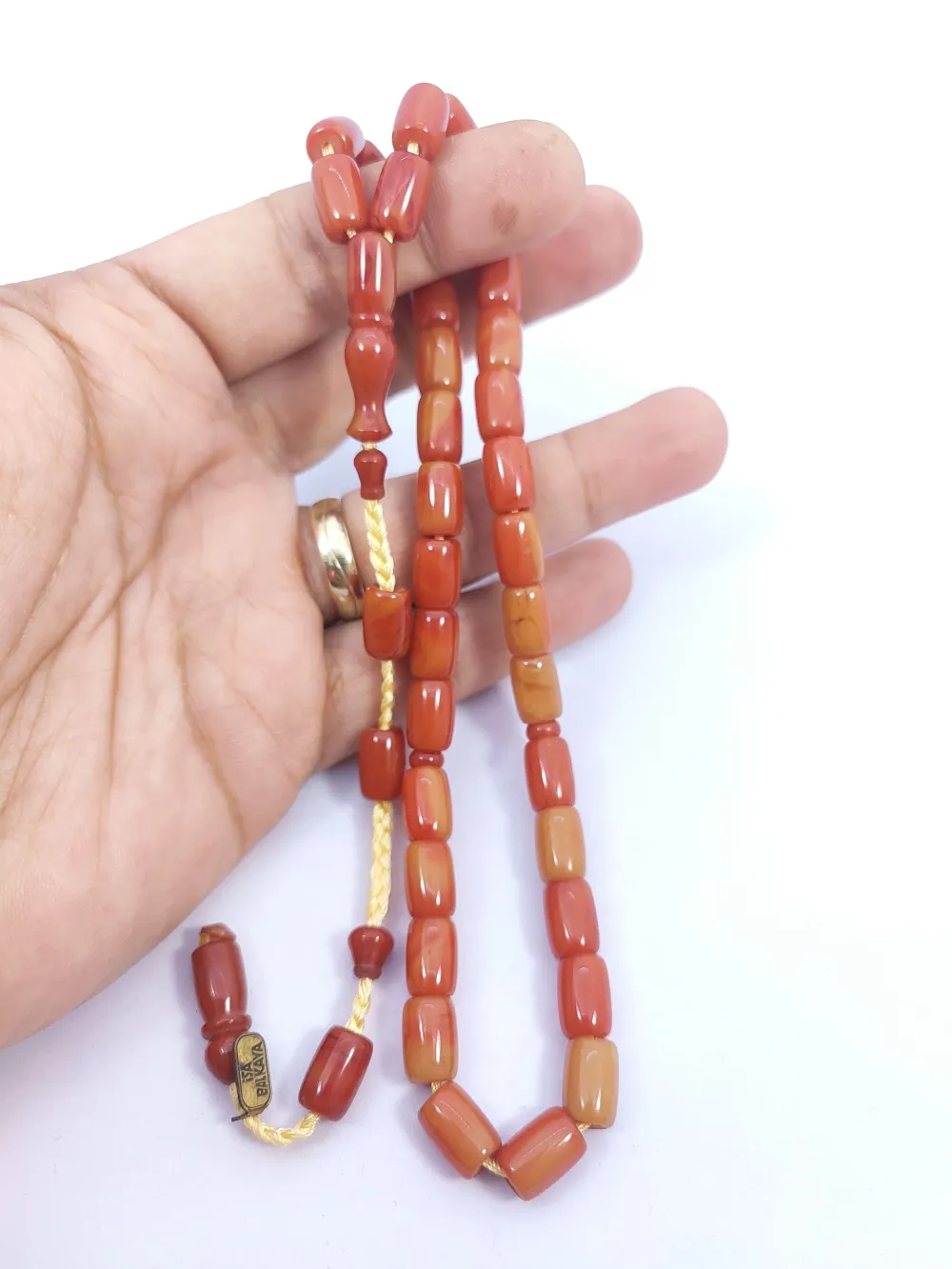 İsa Balkaya Eseri̇ Koni̇k Deli̇m(Eski̇ Usul) 12 Kat İpe Di̇zi̇li̇ Eski̇ Sıkma Kehri̇bar küçük resim 5