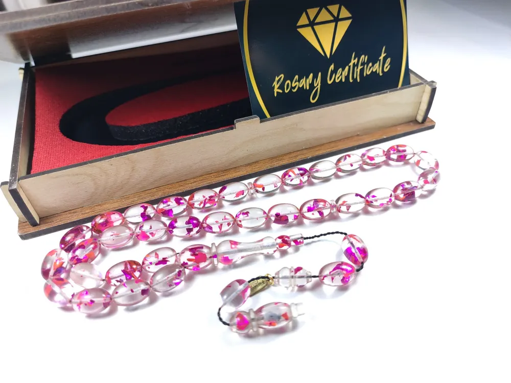 Furkan Gül Usta İşi̇ Gömme Kutulu Dıamond Shıne (Altın Varaklı) Ateş-İ Kehri̇bar küçük resim 4