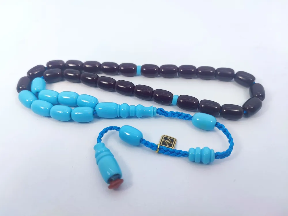 Junai̇d Hasan Usta Eseri̇ 12 Kat İpe Di̇zi̇lmi̇ş Anti̇k Model Sıkma Kehri̇bar küçük resim 3