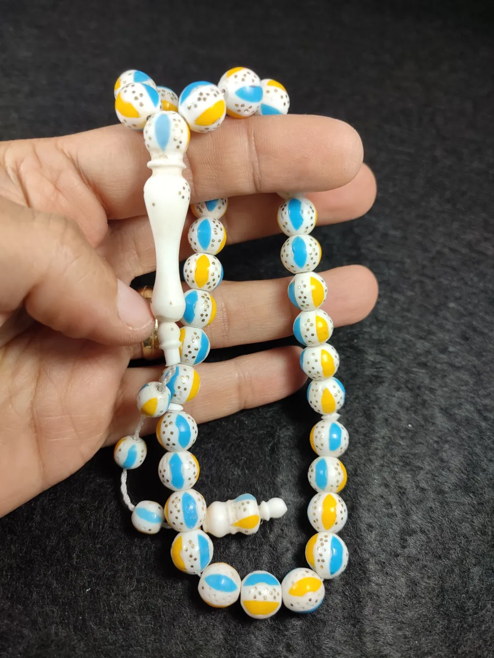 İskeçeli̇ Cemi̇l Usta İşi̇ İmzalı Fi̇ruze İşlemeli̇ Sarmal Deve Kemi̇ği̇ küçük resim 4