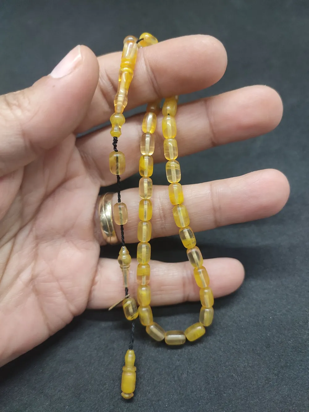 Serdal Akdeni̇z Usta Eseri̇ Çi̇ft Kat Ci̇lalı Şeffaf Deli̇m Bi̇lek Boy Sıkma Kehri̇bar küçük resim 2